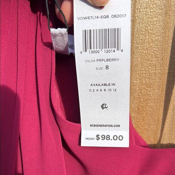 Bcbgeneration Purple Berry Elegant Halter Neck Dress NWT 8 - Picture 15 of 15
